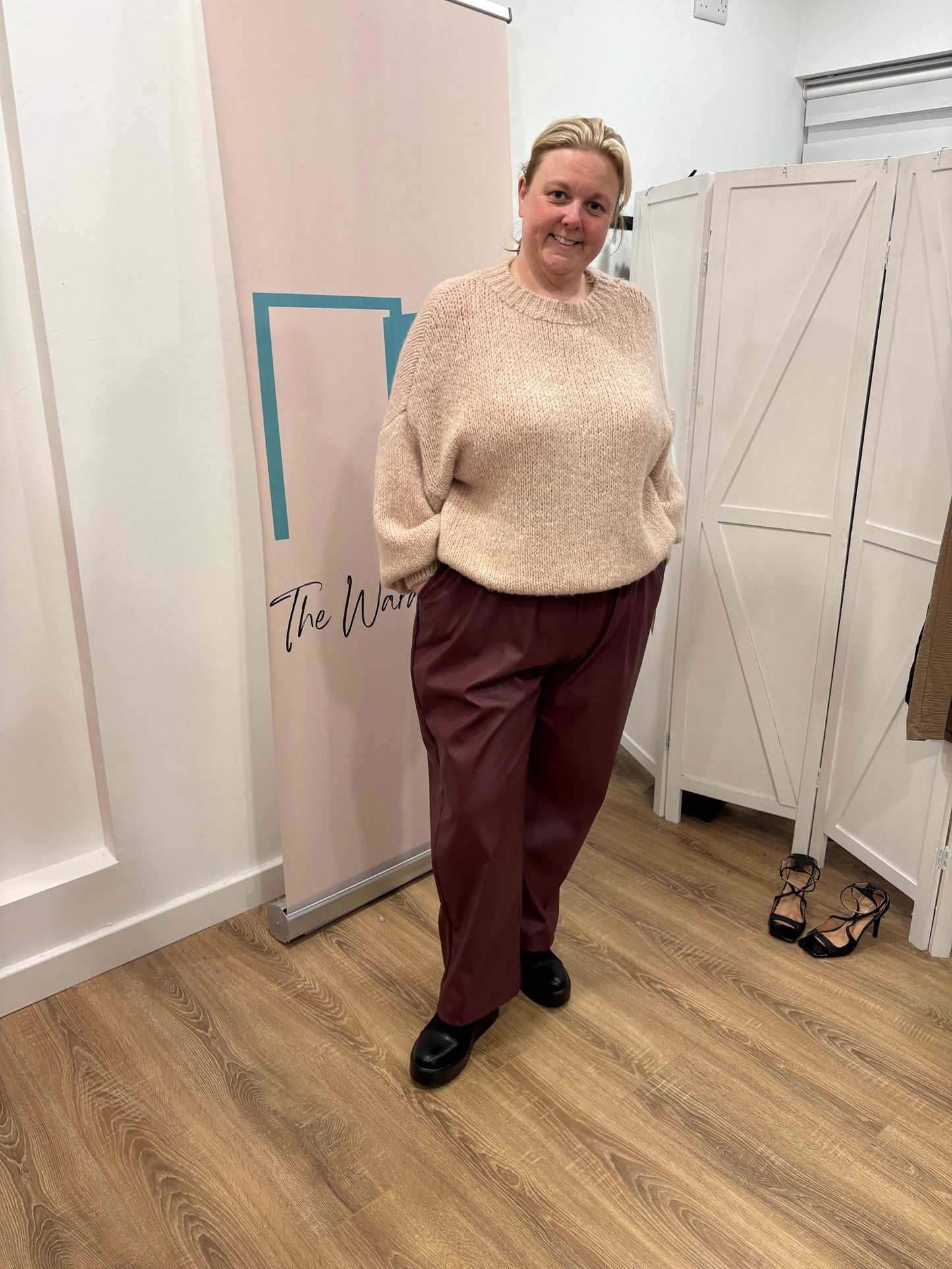 Loose Fit PU Trousers