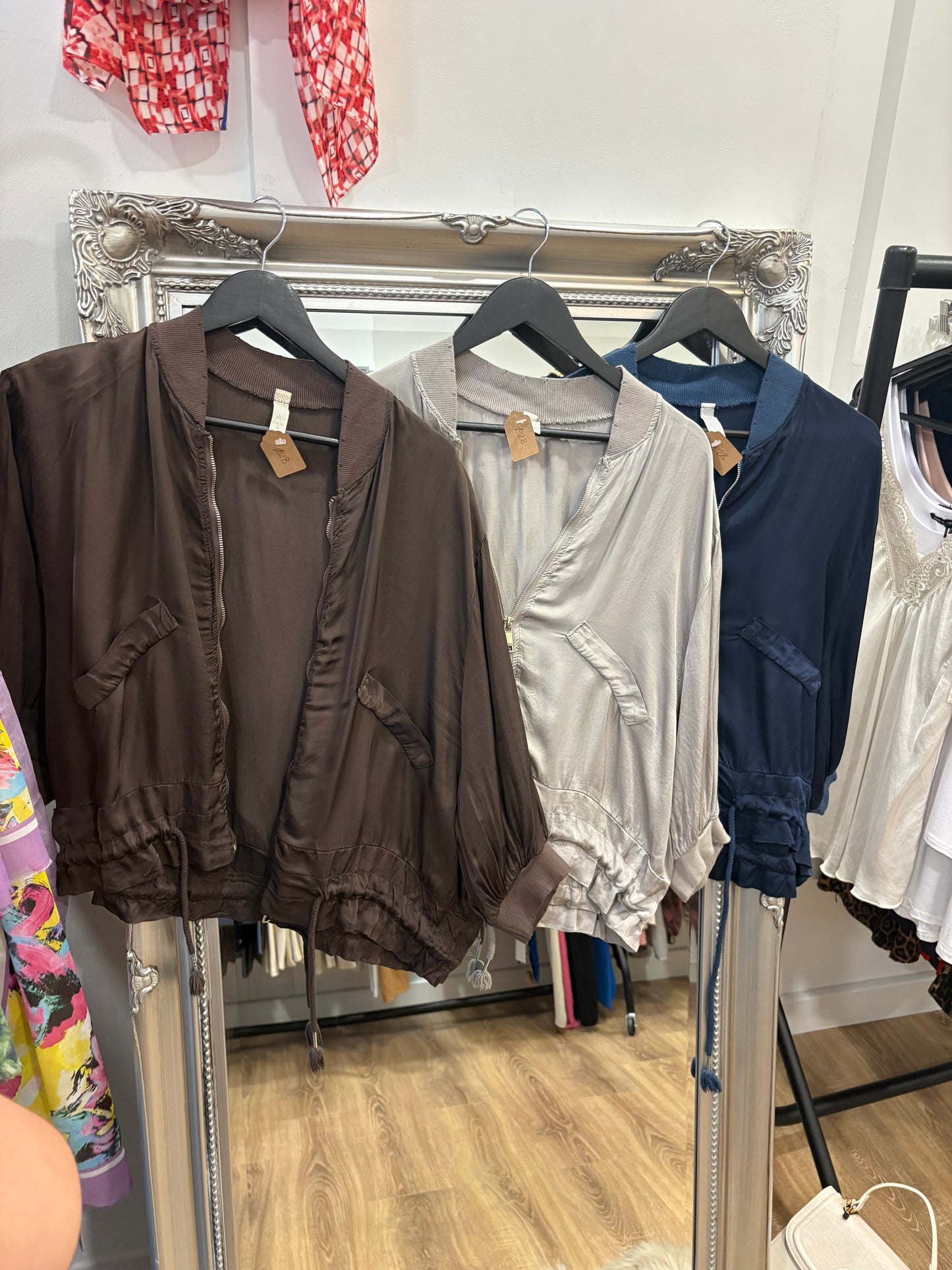 Lightweight Satin Bomber Jacket