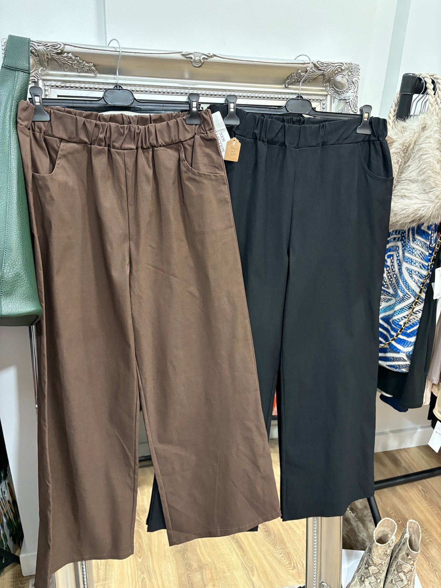 Stretch Wide Leg Trousers