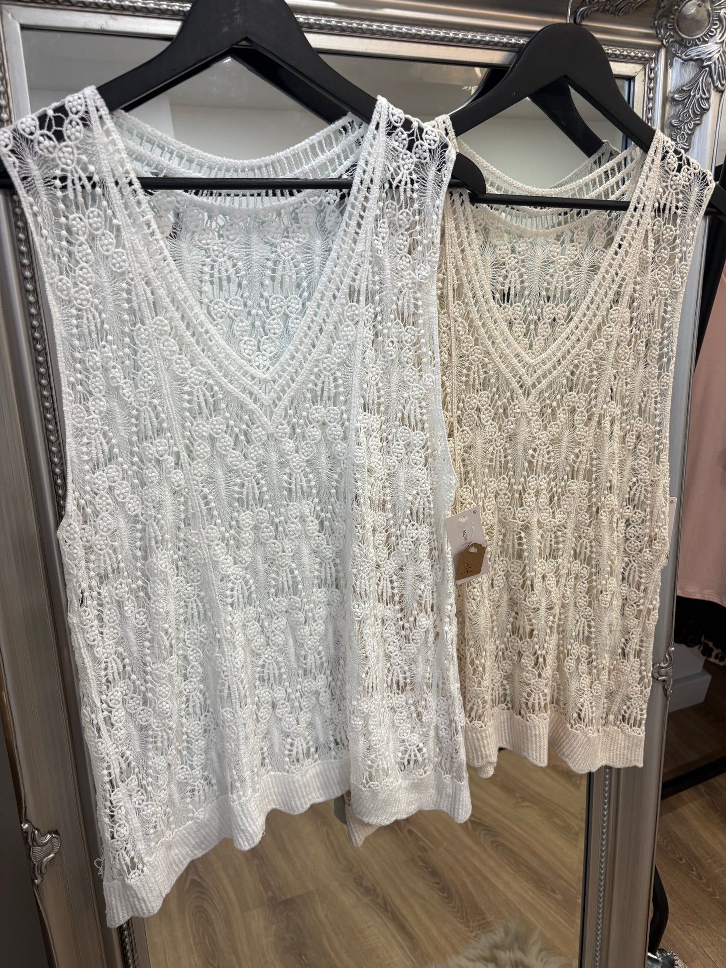 V Neck Crochet Vest