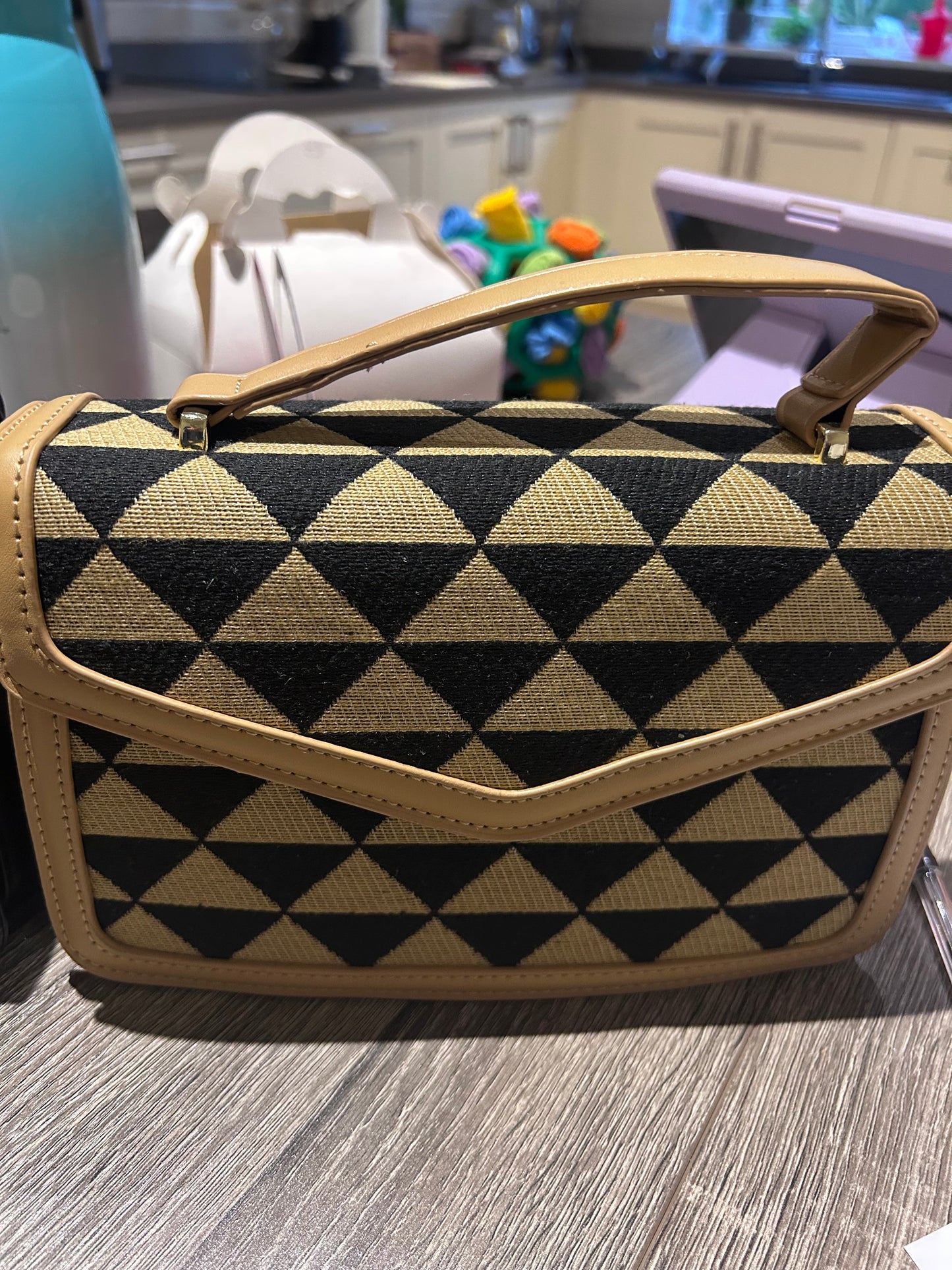 Geo Print Satchel Bag