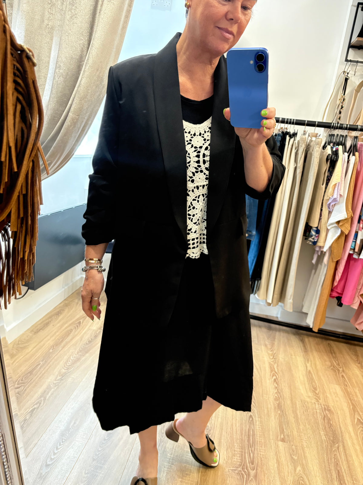 Ruched Sleeve Blazer