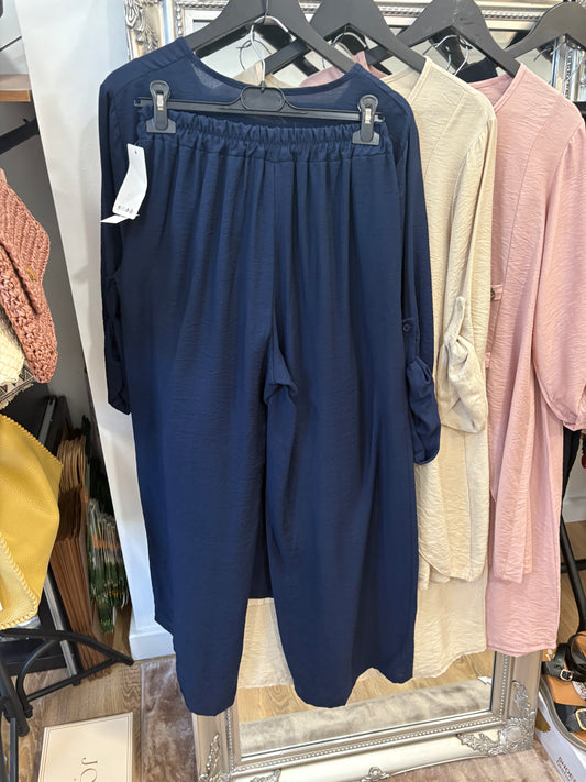 Button Detail Trouser Set