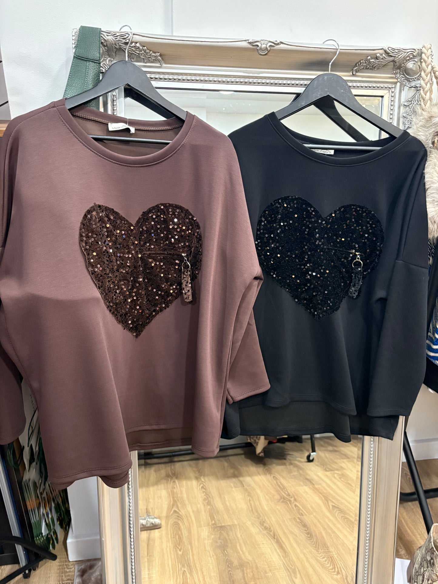 Sequin Heart Sweatshirt