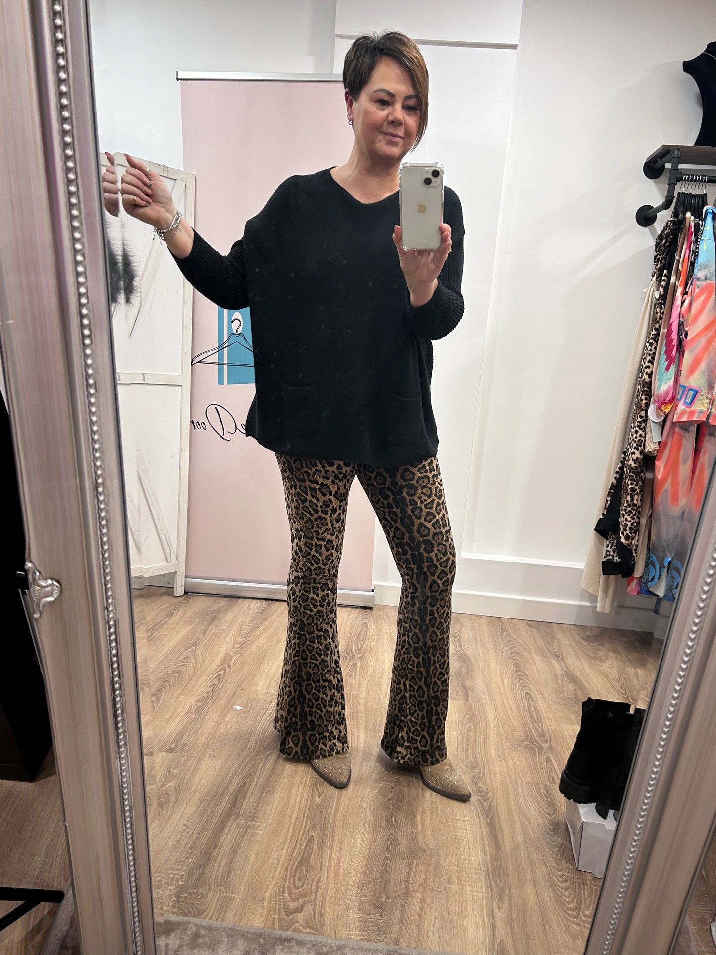 Animal Print Flared Leggings