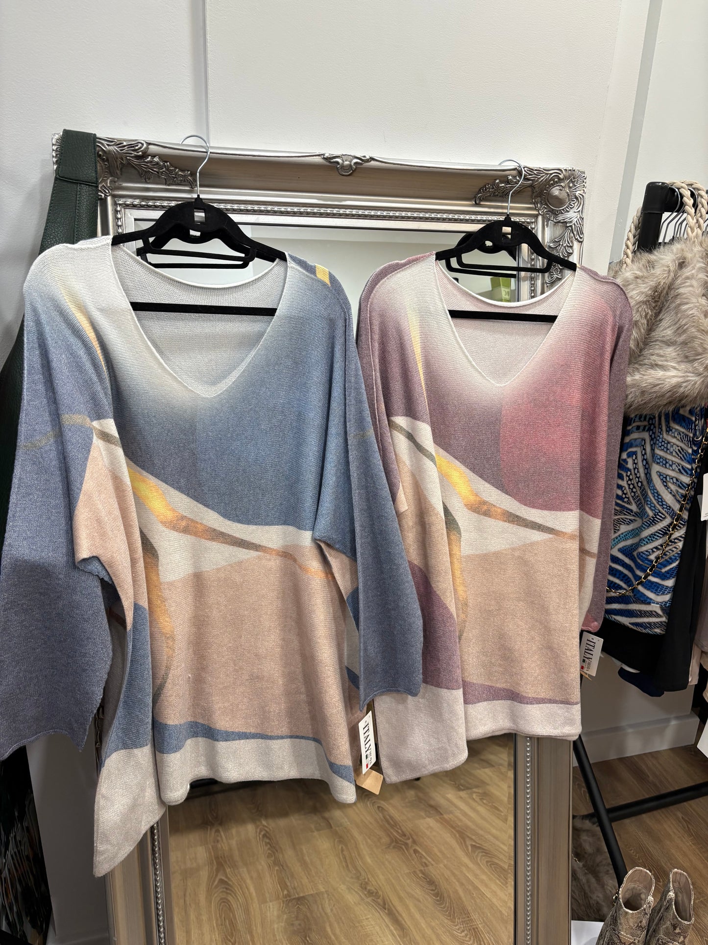 Oversized Pastel Design Soft Knit
