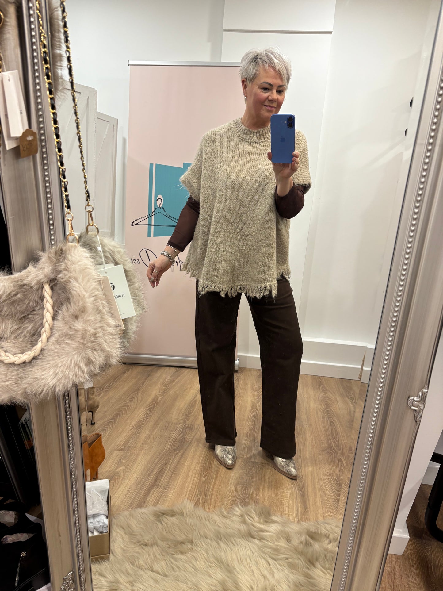 Chocolate Brown, wide leg jeans