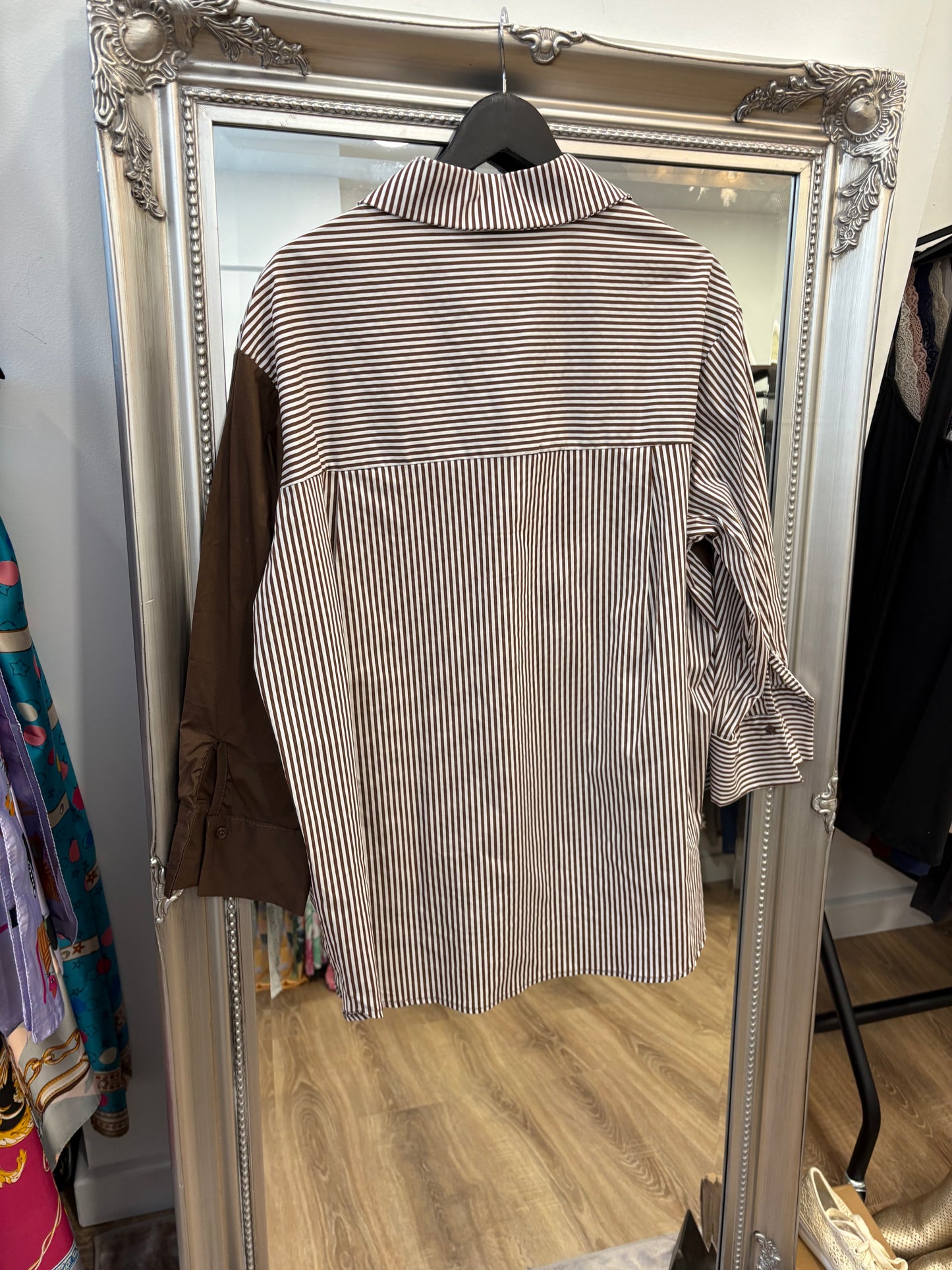 Multi Stripe Design Shirt in Browns