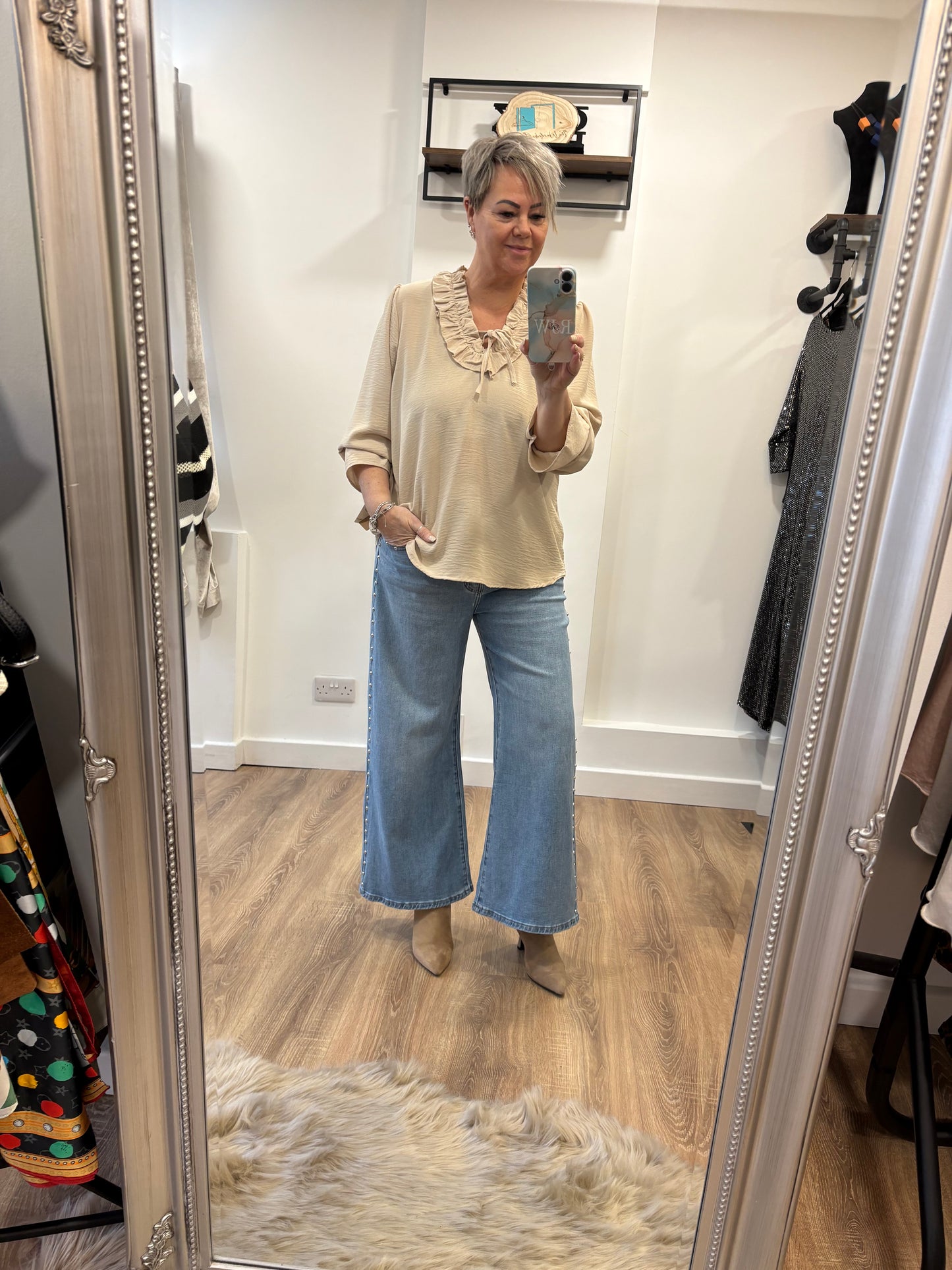 V Neck, Ruffle Blouse