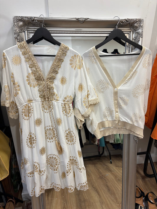 Gold Thread Design Midi Dress