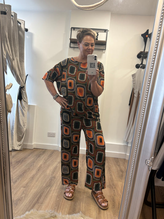 Slinky, Stretch Trouser Set - Squares