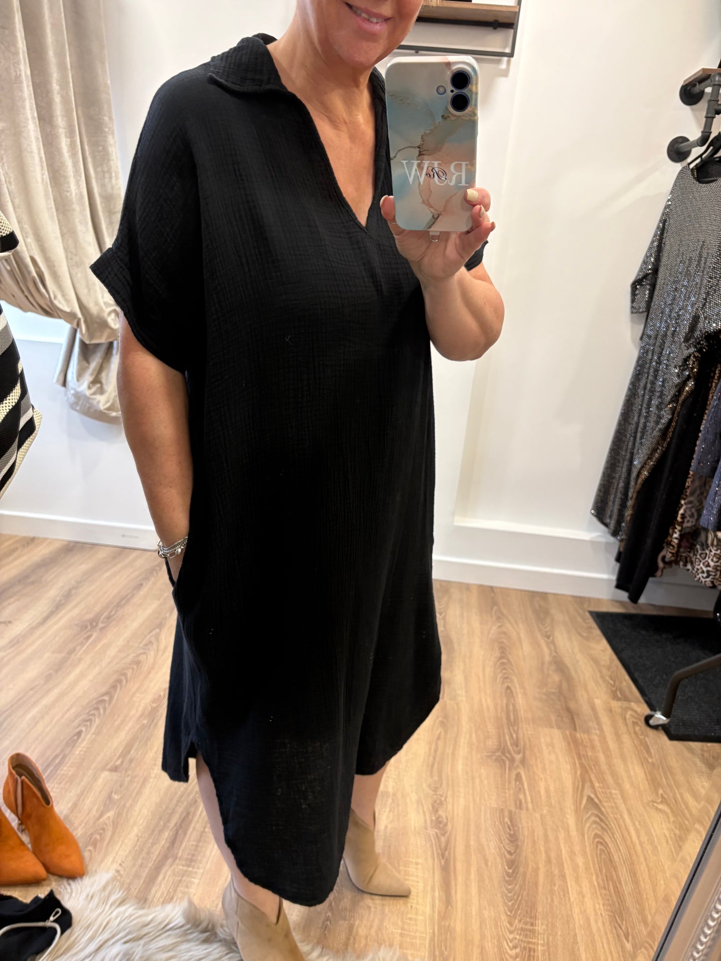 Cheesecloth Shirt Dress