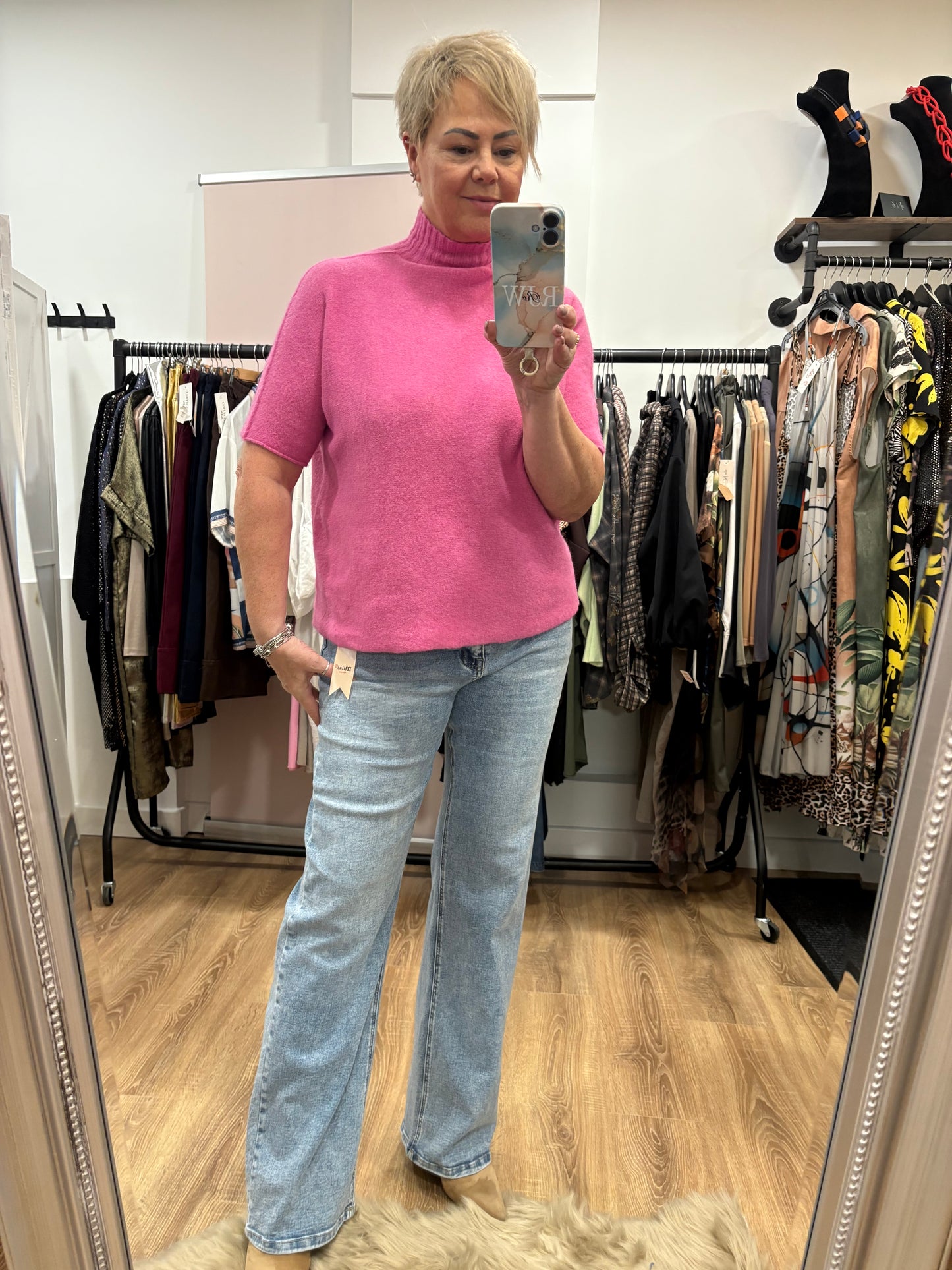 Crew Neck, Short Sleeve Jumper