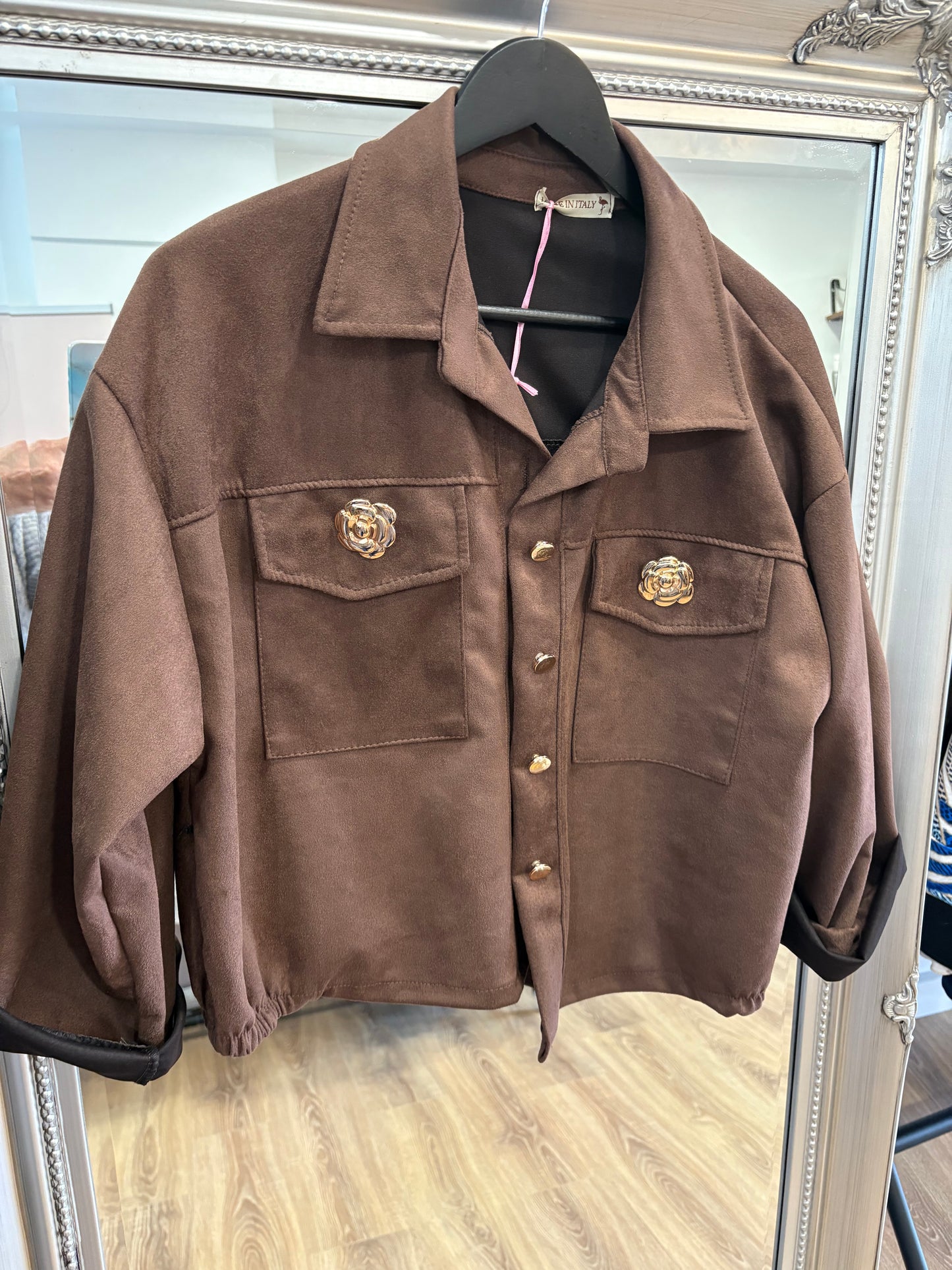 Stretchy suedette Cropped Jacket