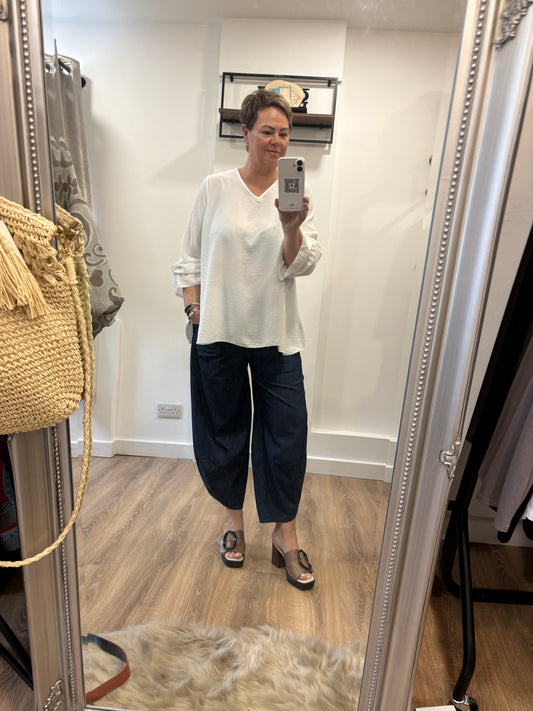 Tulip Hem Denim Joggers
