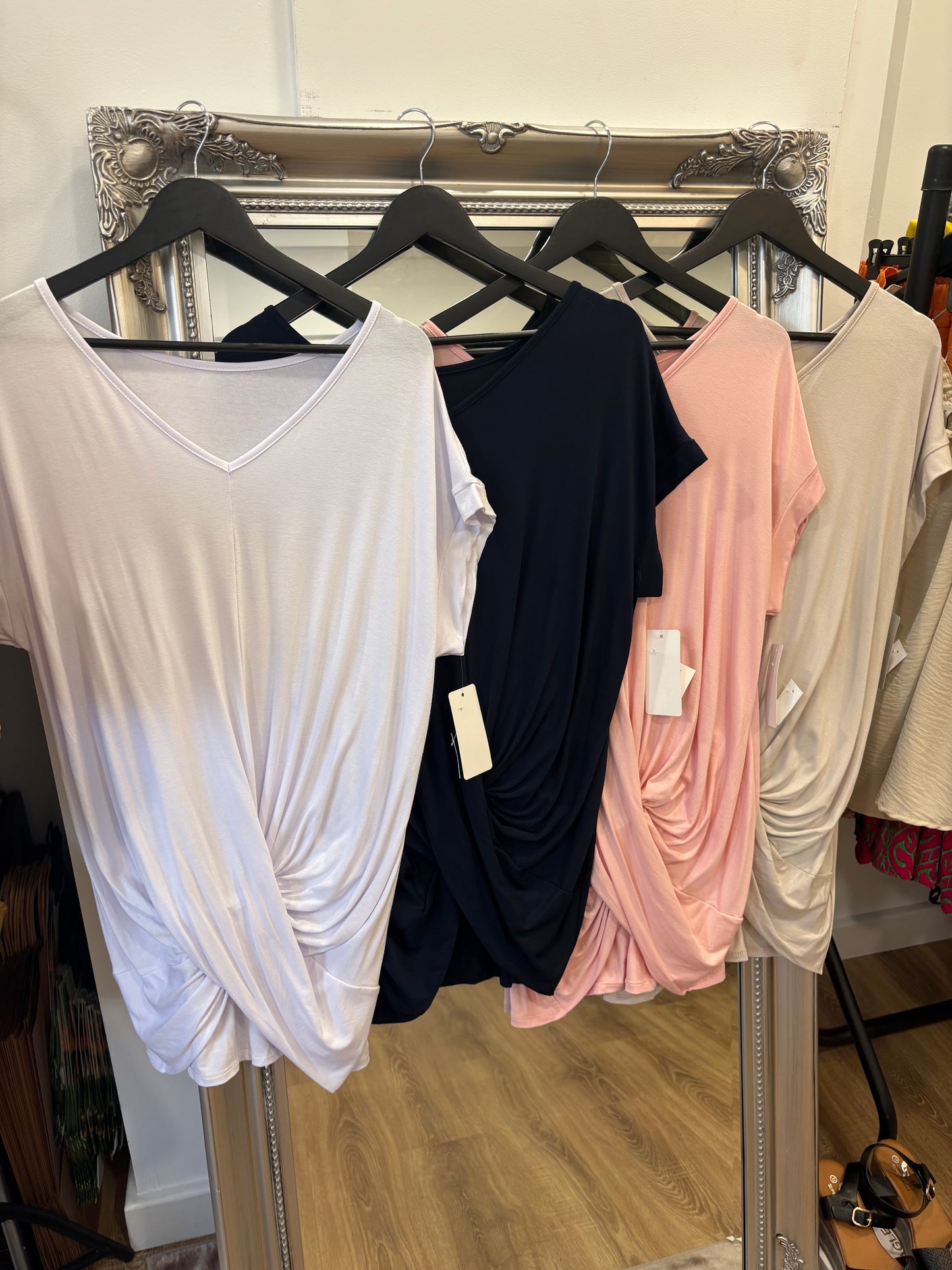 Twist Front V Neck T Shirt