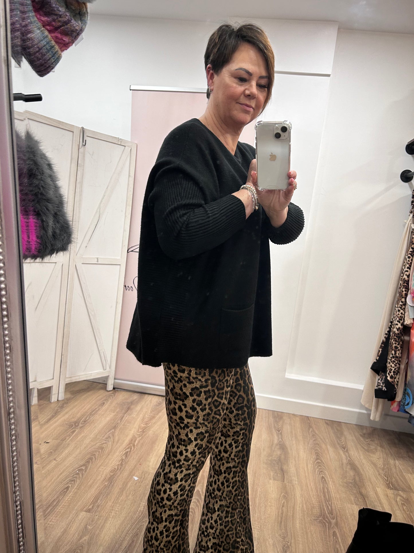 Animal Print Flared Leggings