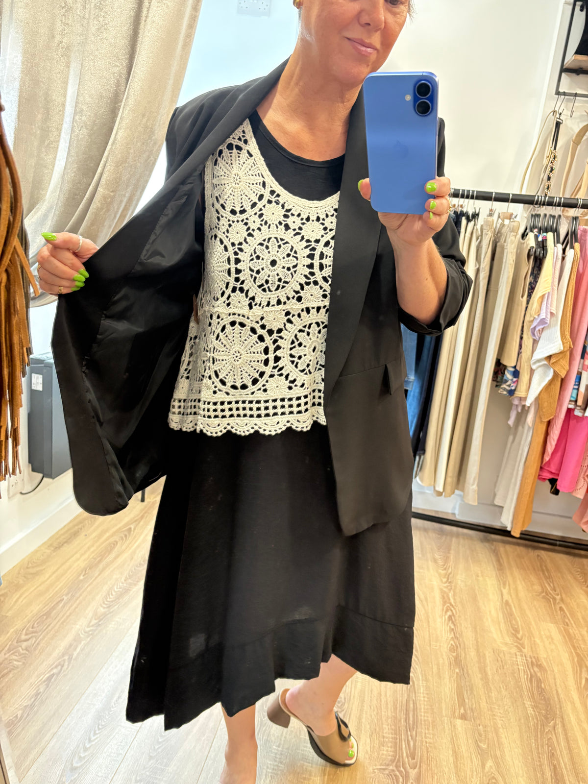 Ruched Sleeve Blazer