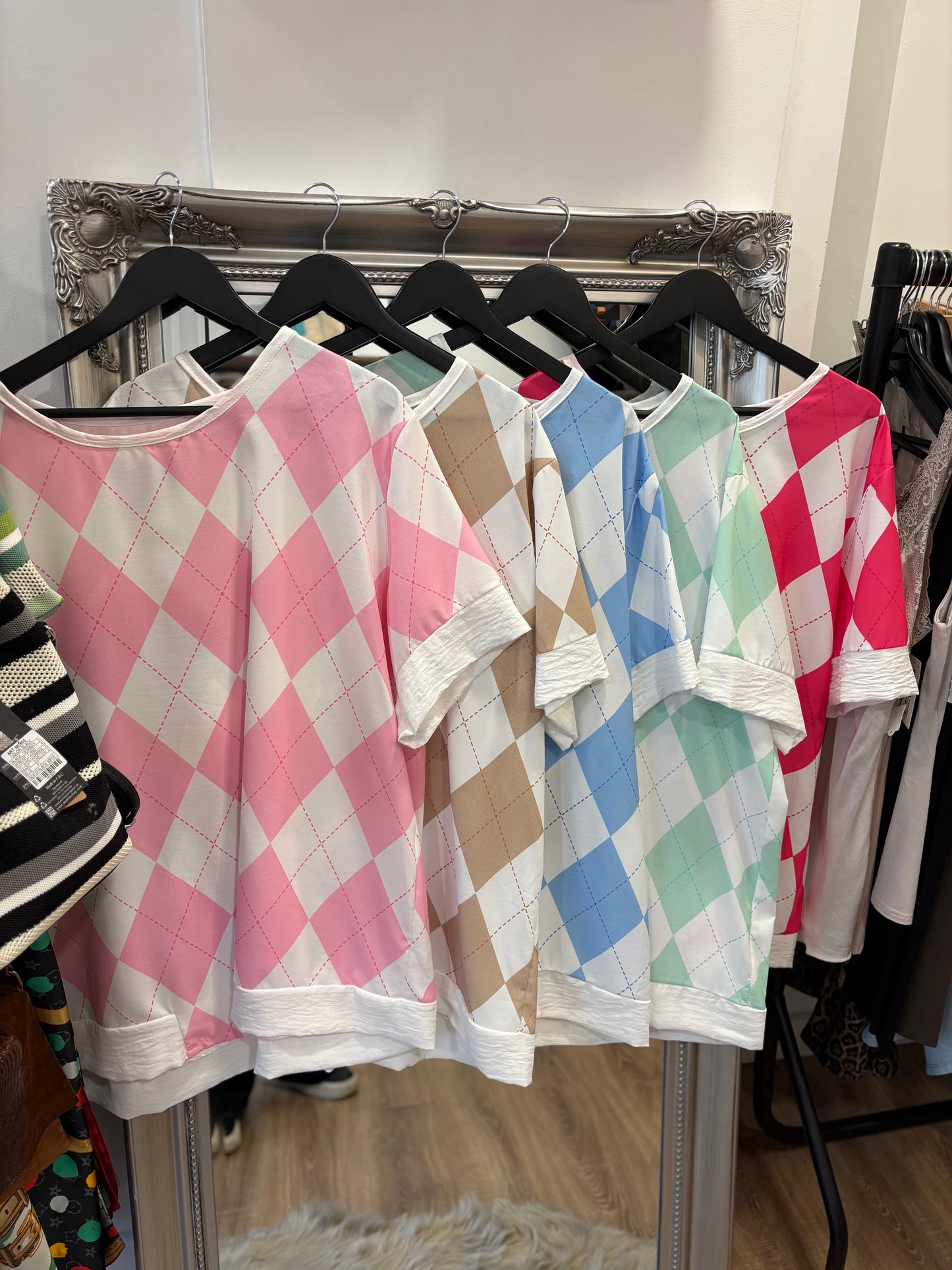 Harlequin, Short Sleeve Blouse.