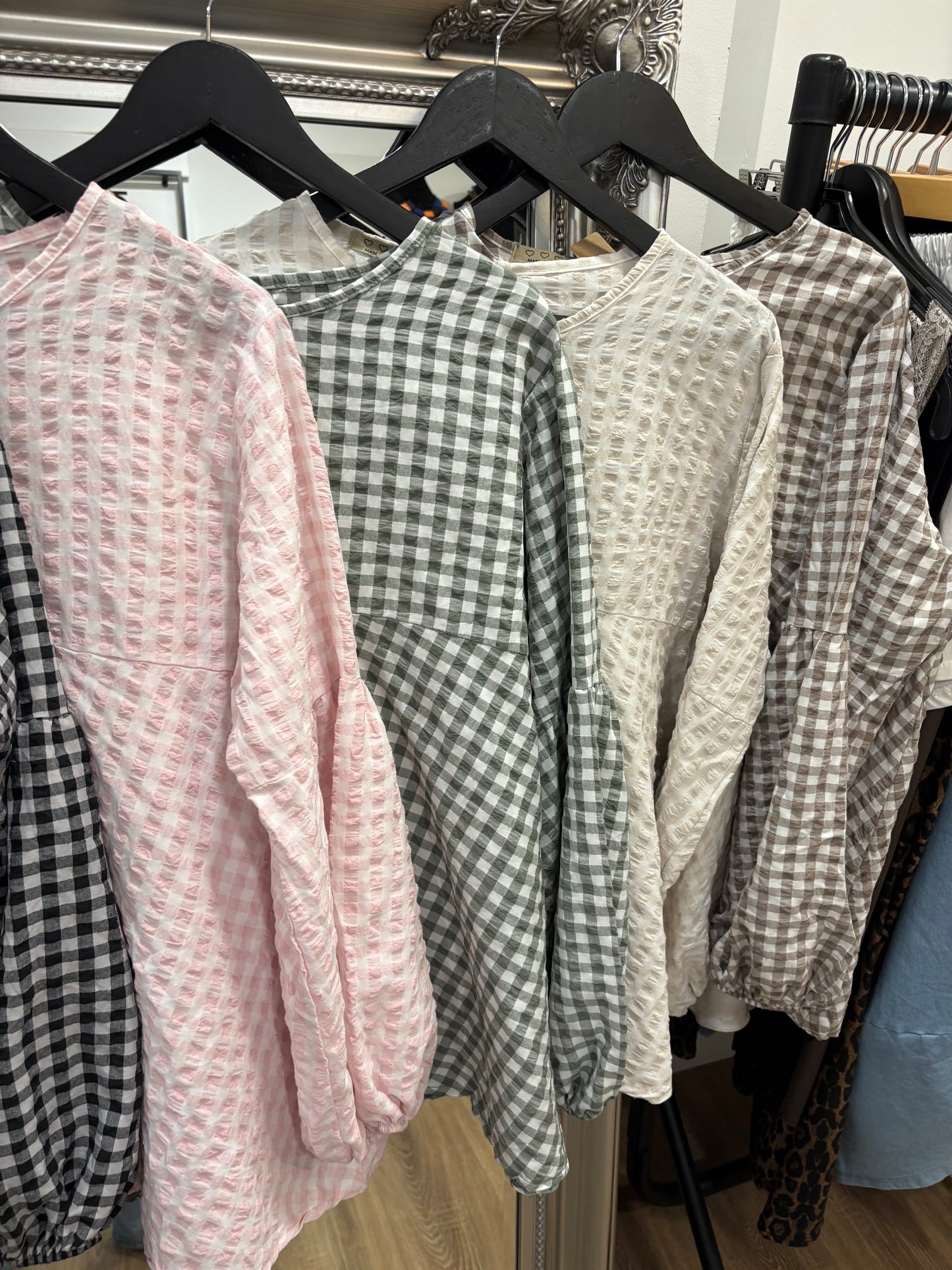 Gingham Smock Blouse