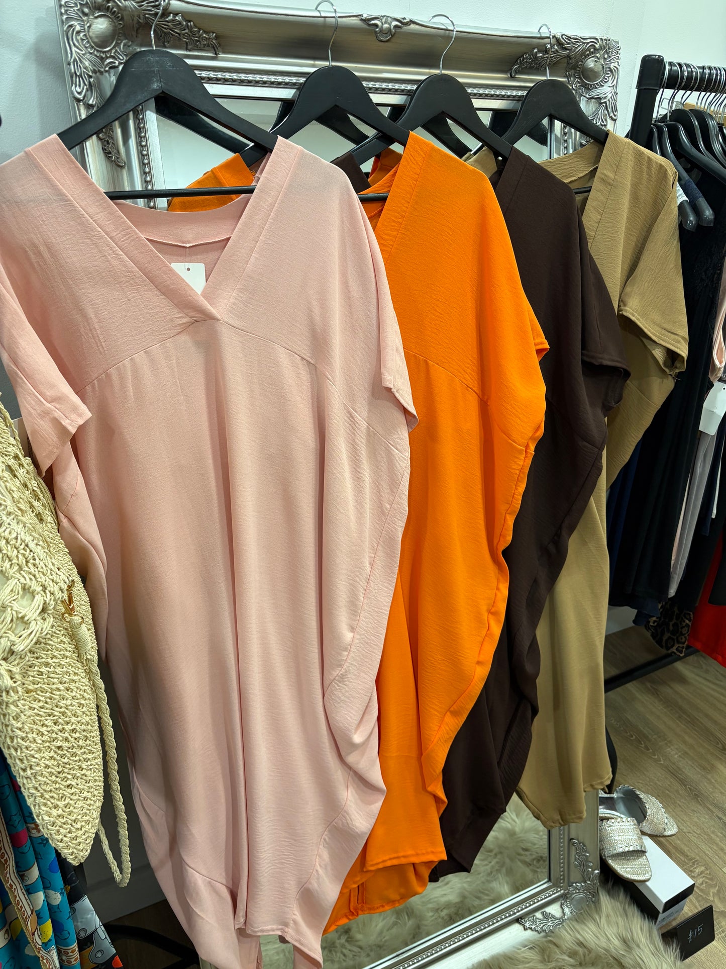 V Neck, Cocoon Dress