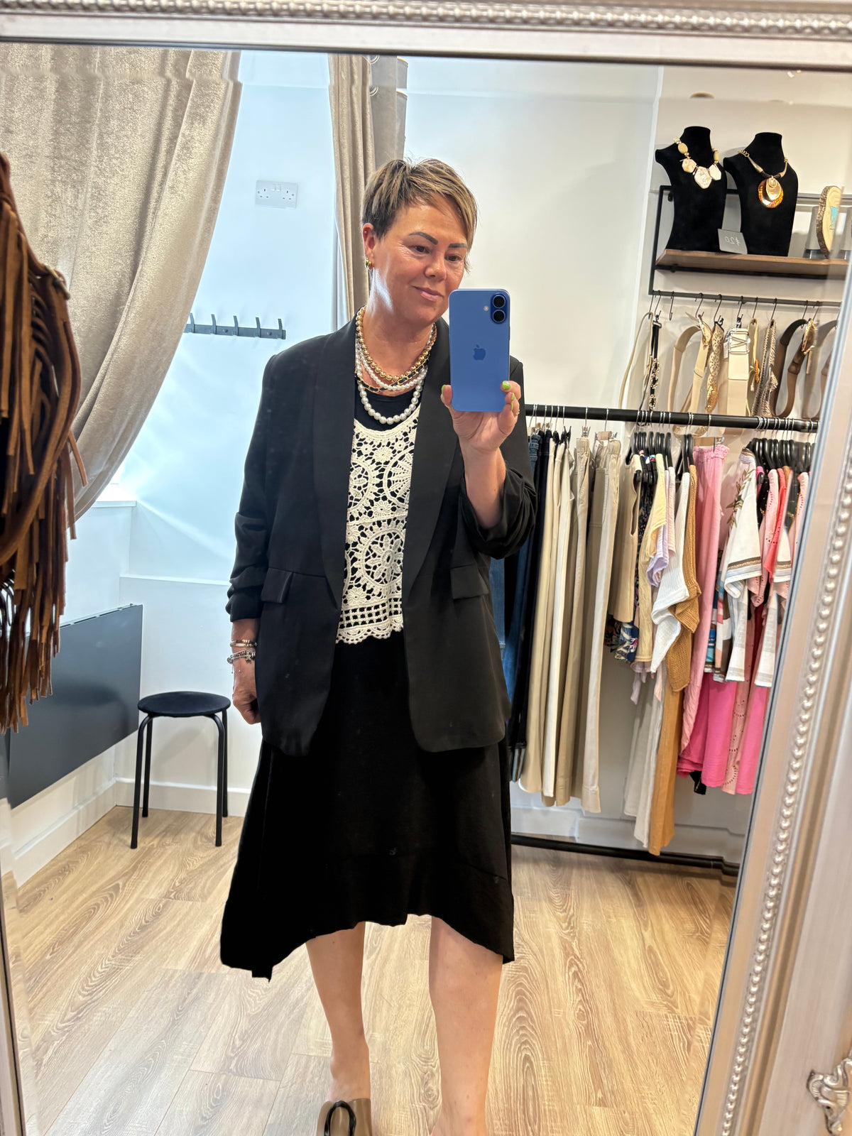 Ruched Sleeve Blazer