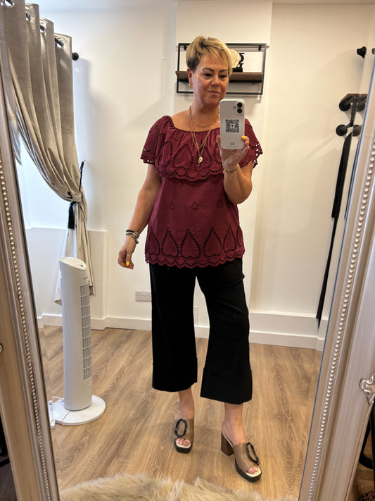 Broderie Anglaise Bardot Top