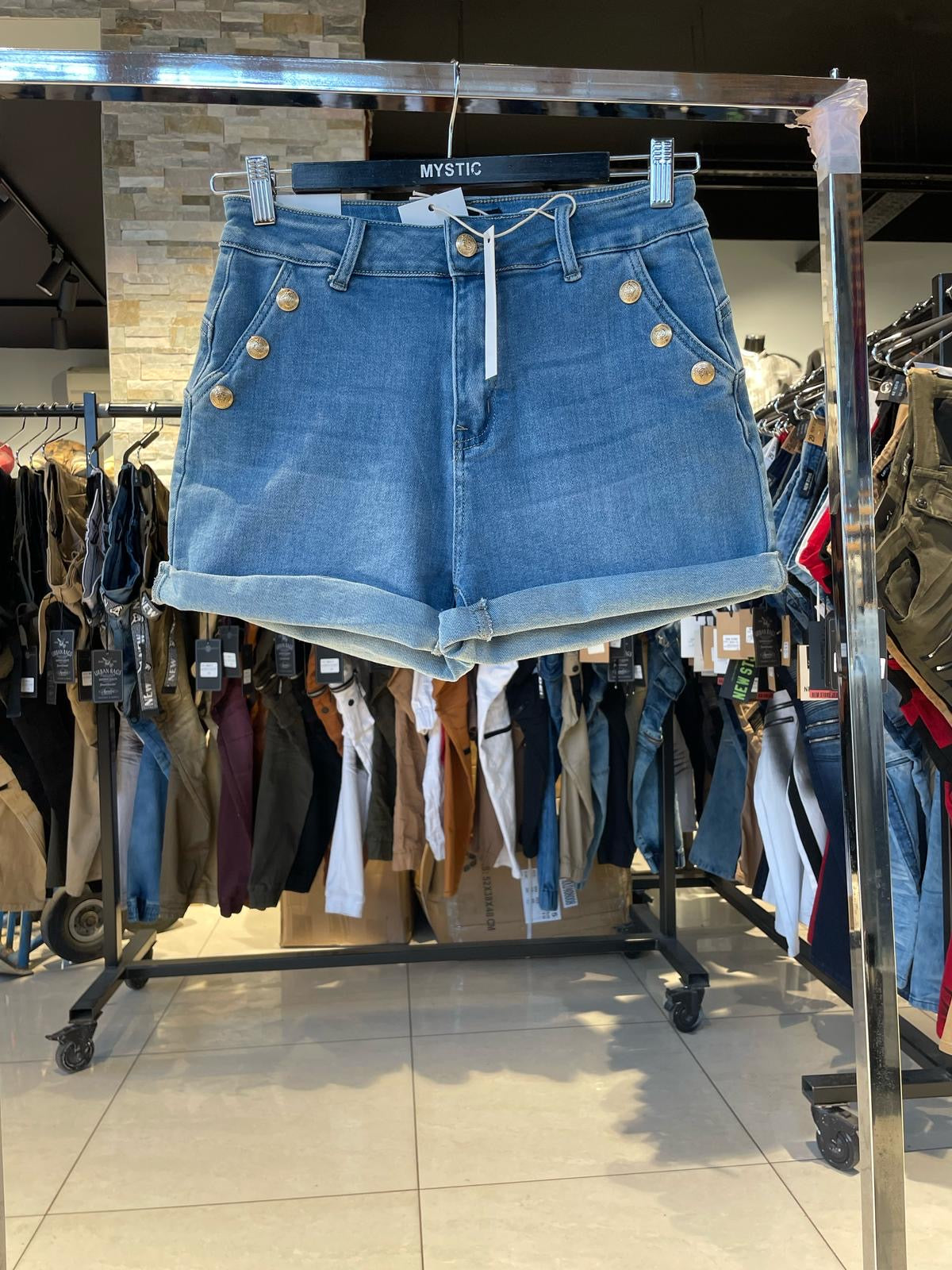 Stretch Denim Shorts