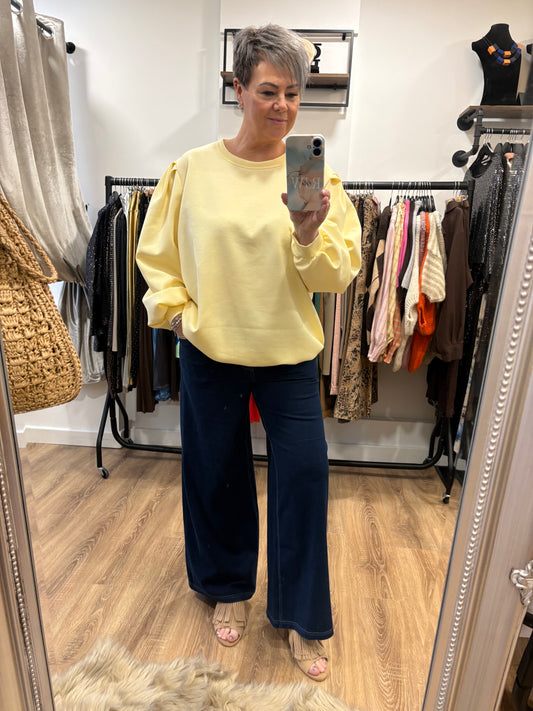 Pull on, Wide Leg, Stretch Jeans