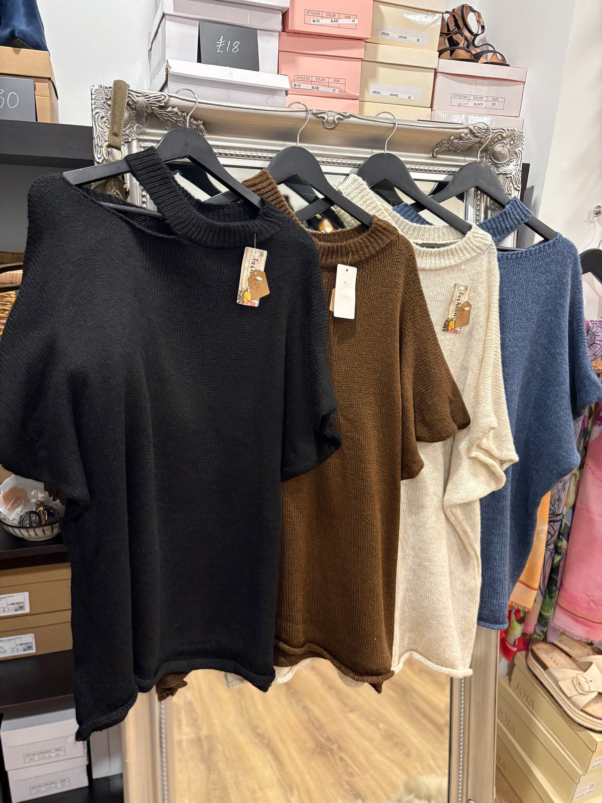 Short Sleeve, Neck Detail Jumper.