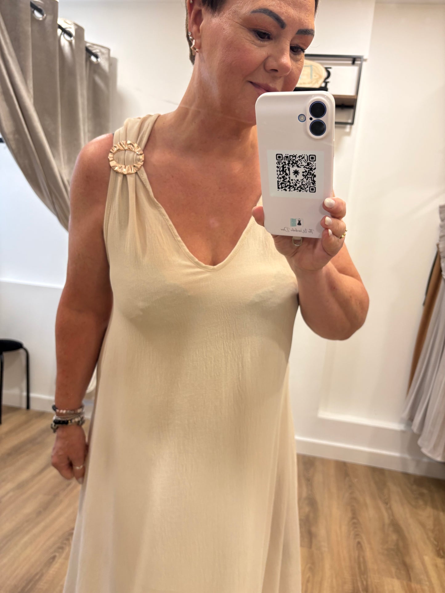 Ring Detail Strap Maxi Dress