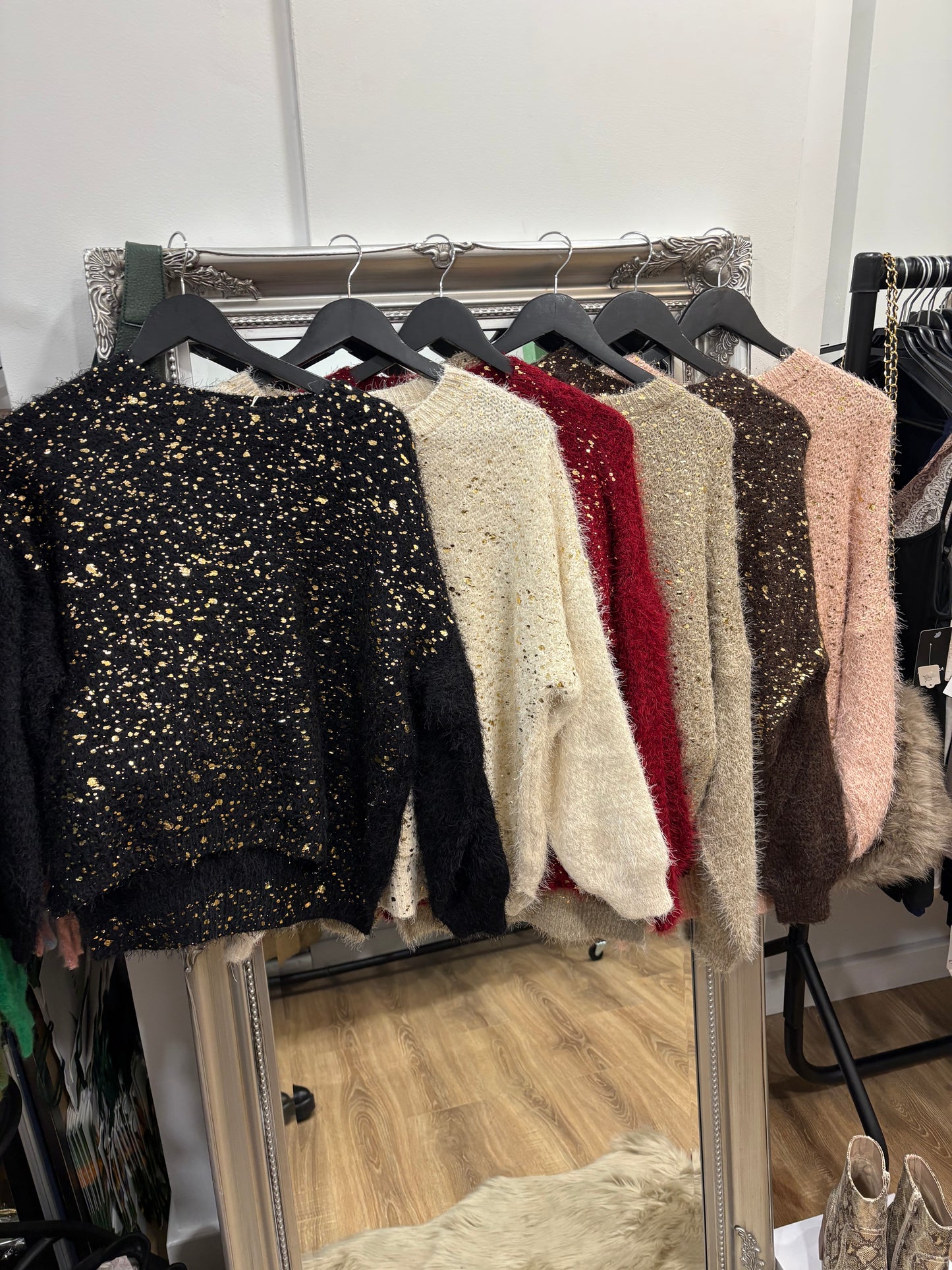 Fluffy, Gold Foil Design Jumper