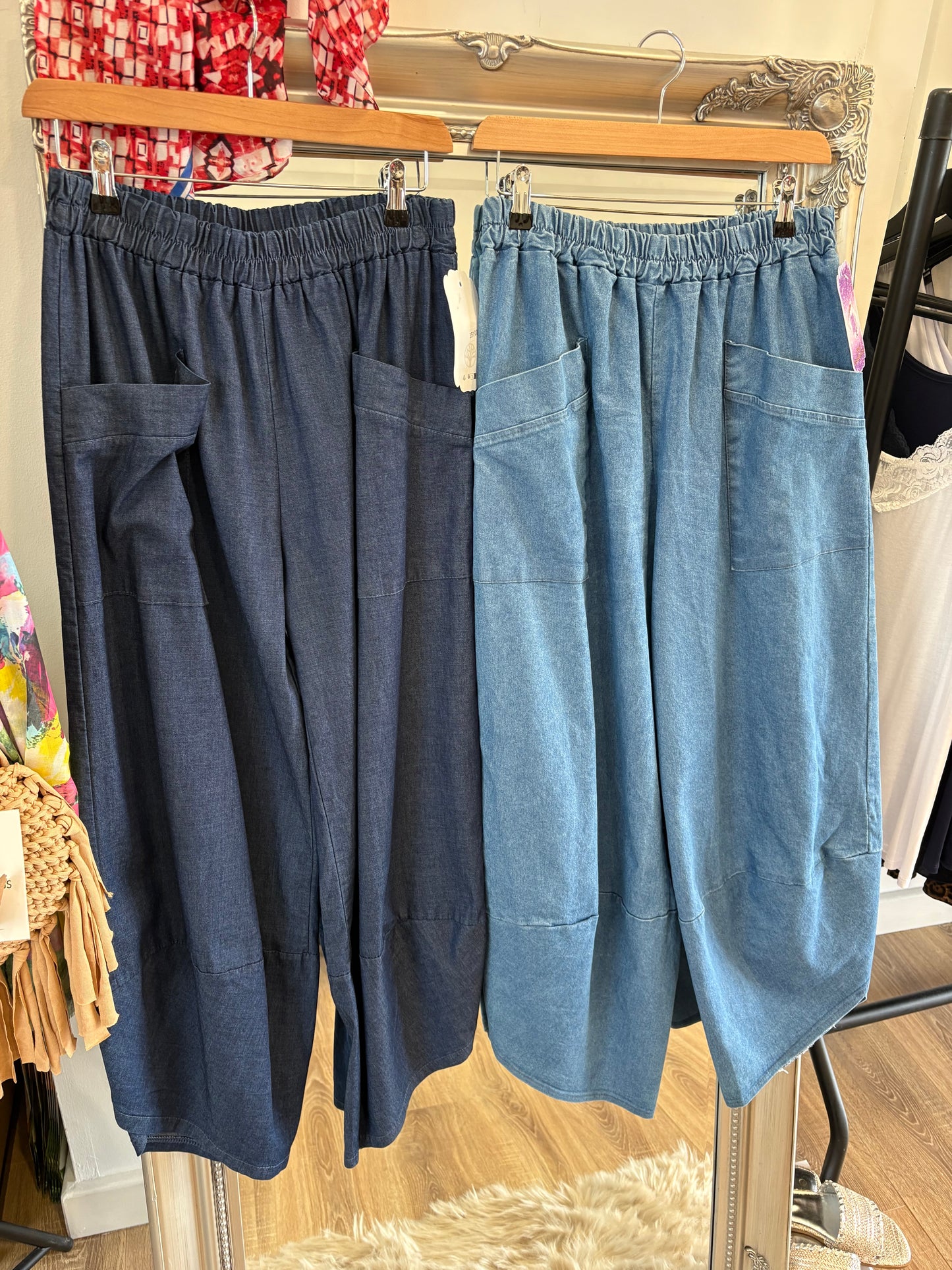 Tulip Hem Denim Joggers