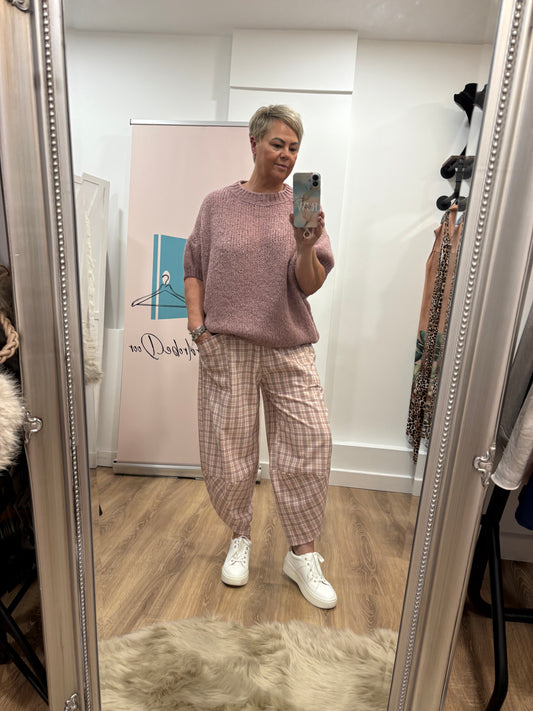 Check Tulip Hem Pants