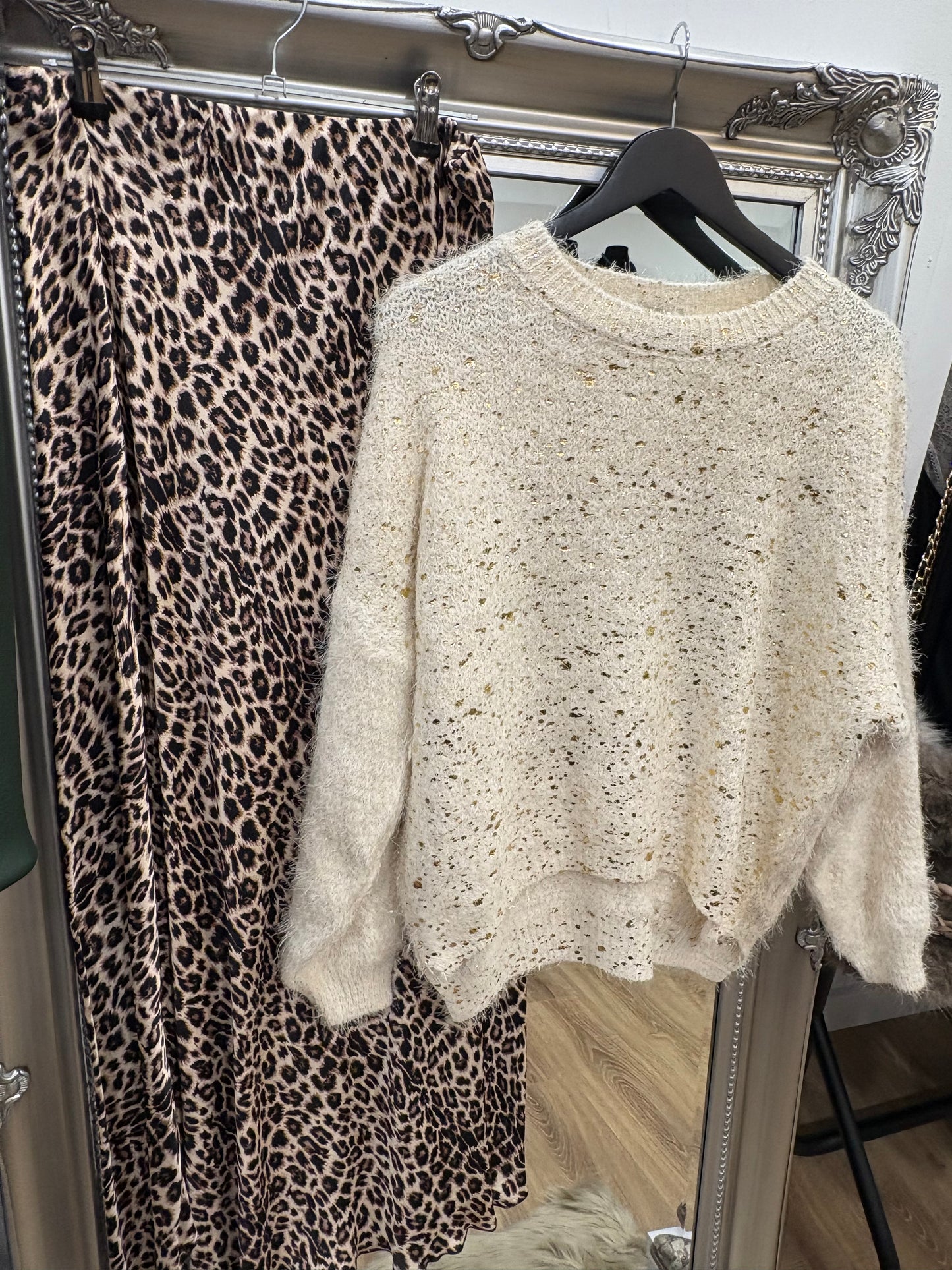 Fluffy, Gold Foil Design Jumper