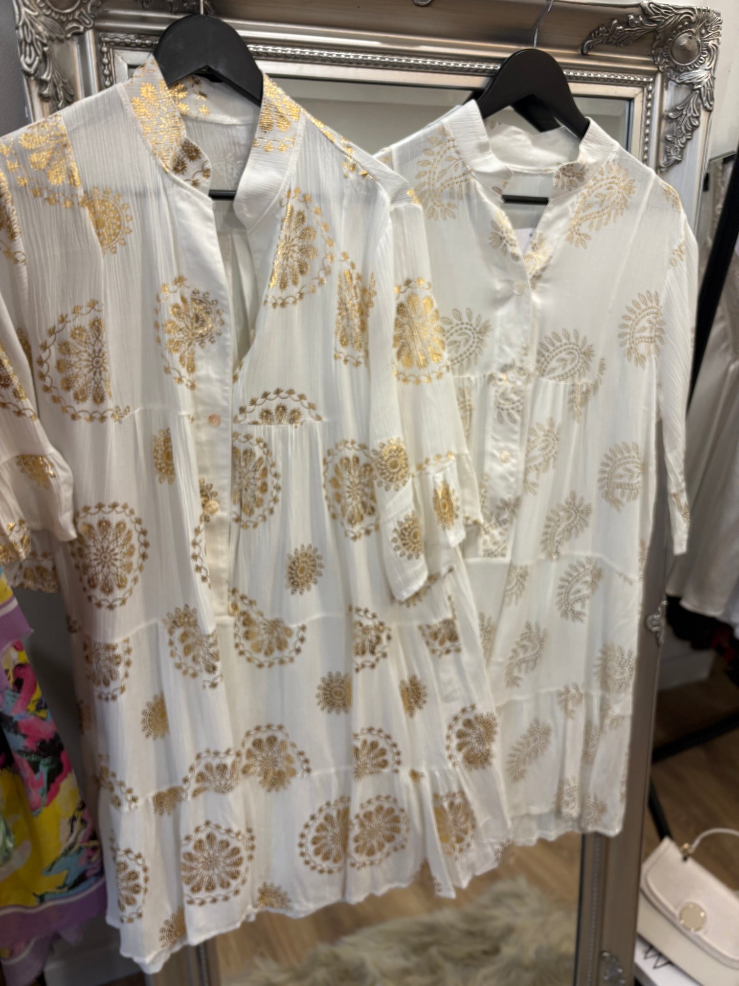Gold Thread Design Midi Dress