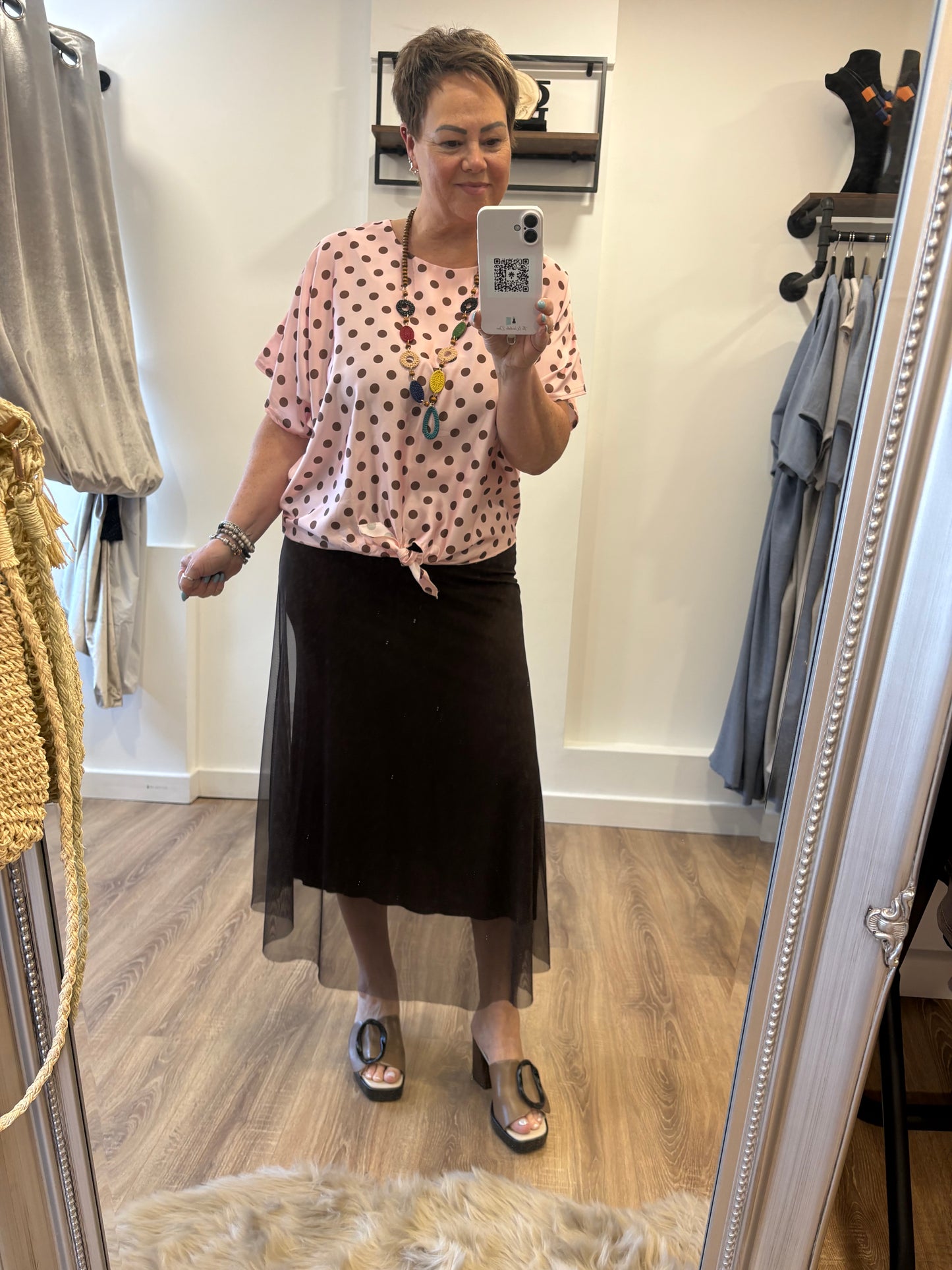Net Midaxi Skirt - Chocolate Brown