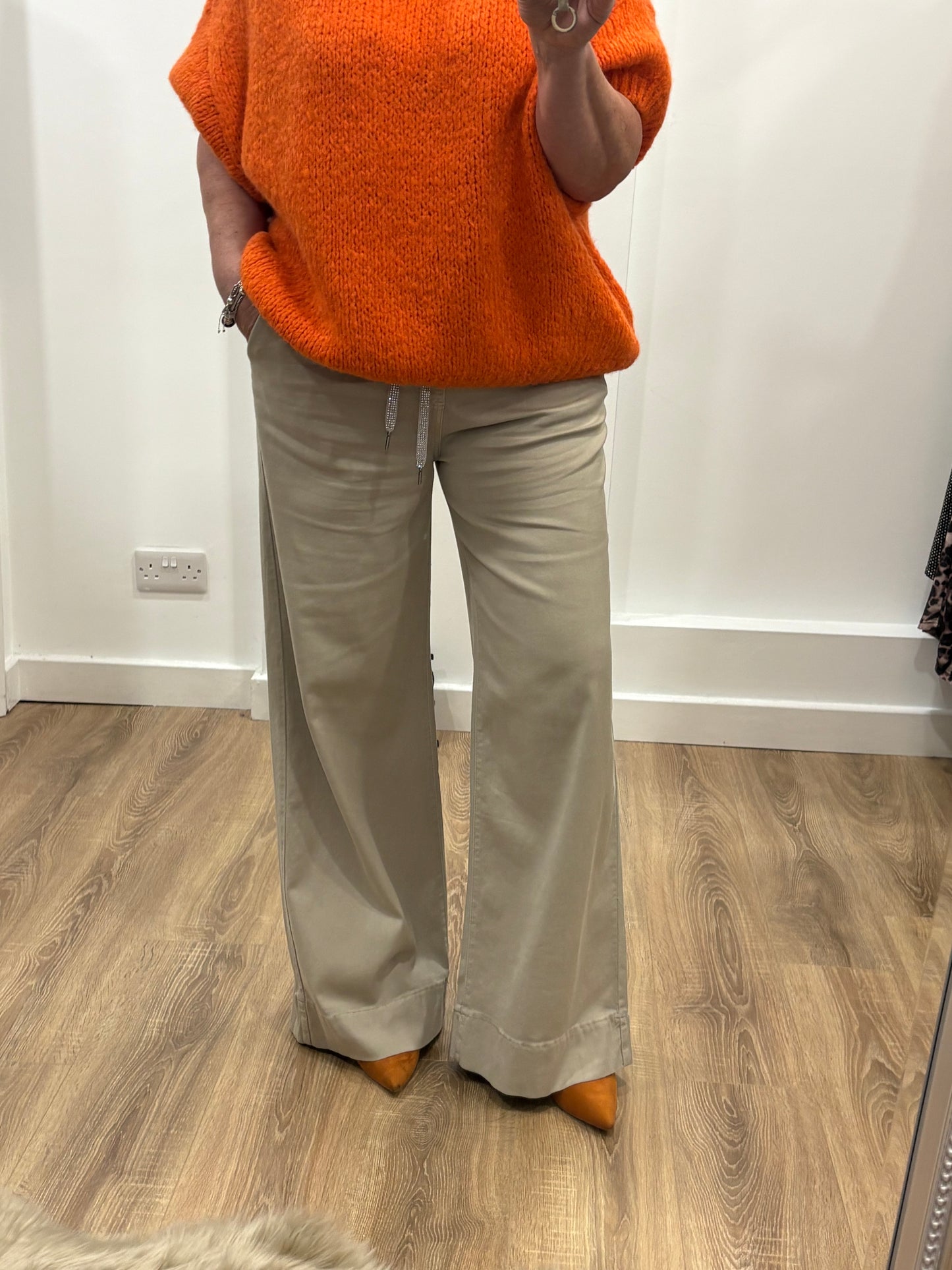 Wide Leg, Drawstring Pants