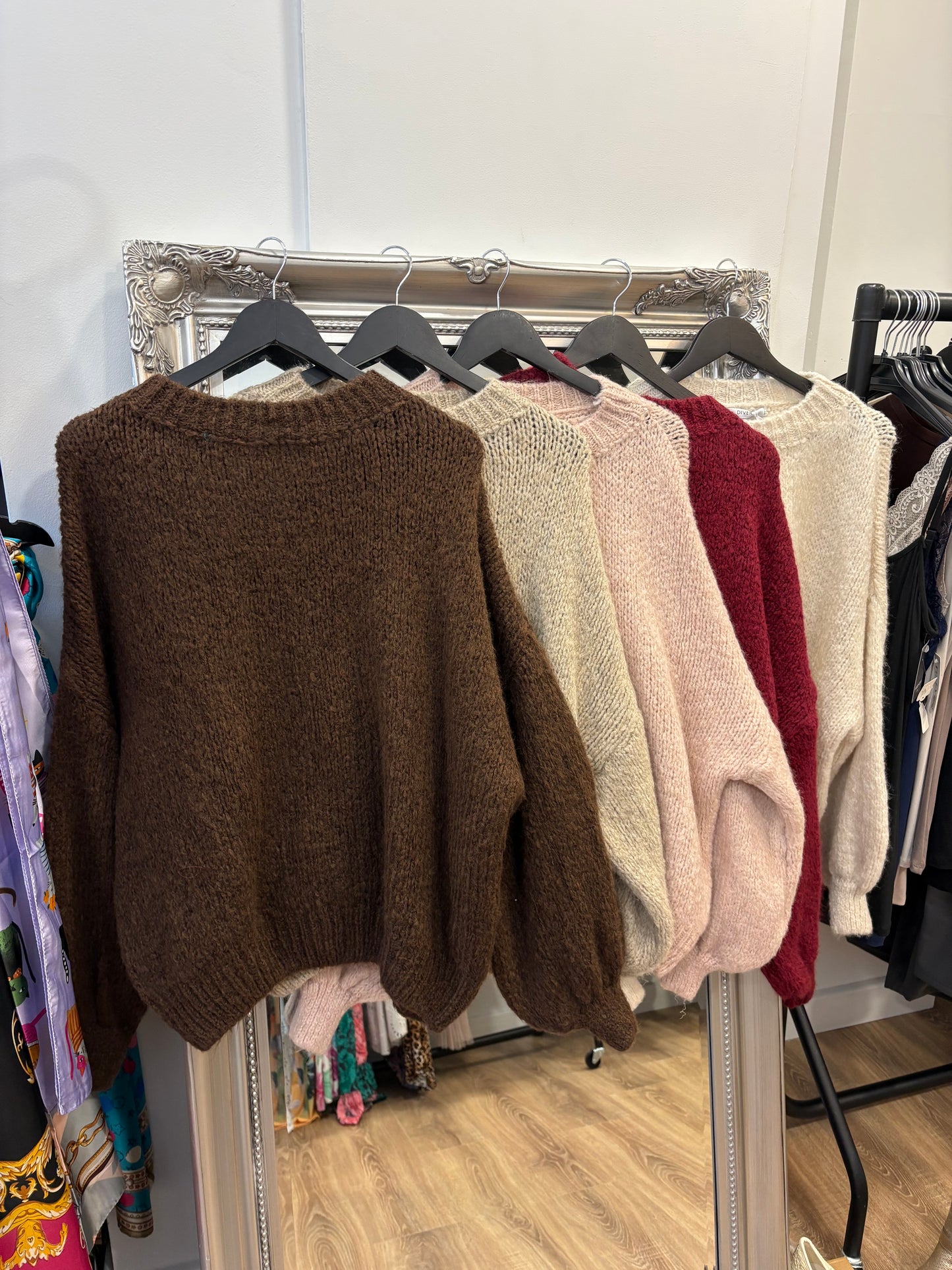 Plain, Soft, Slouchy Jumper with Balloon Sleeve