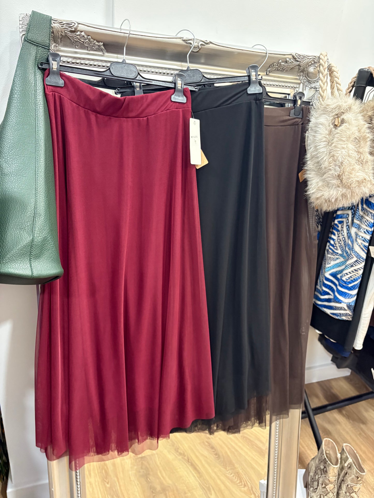 Plain Net Maxi Skirt