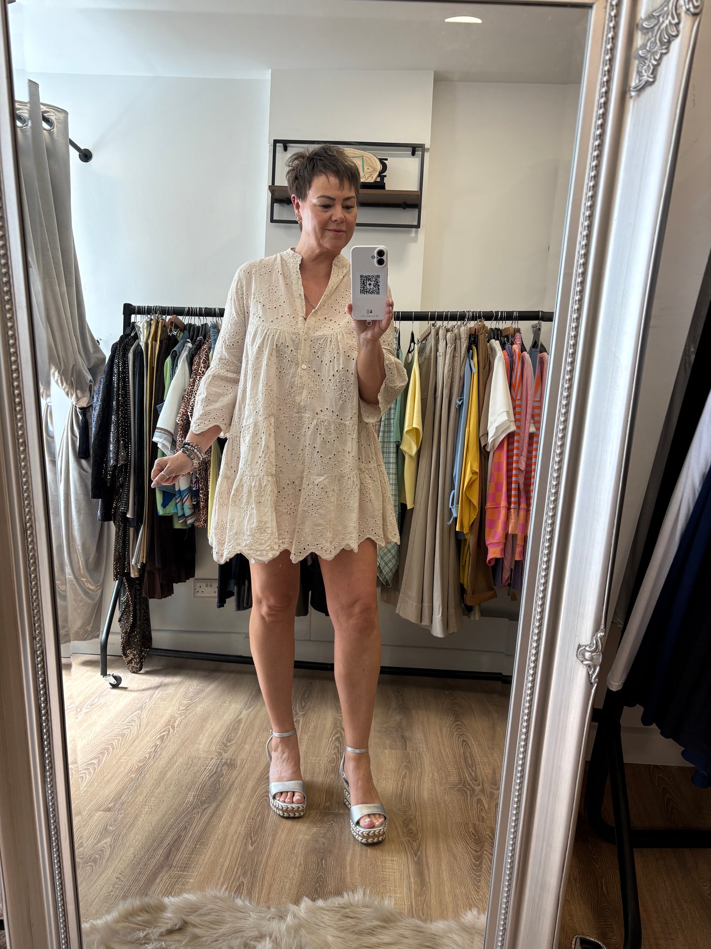 Broderie Anglaise Smock Dress