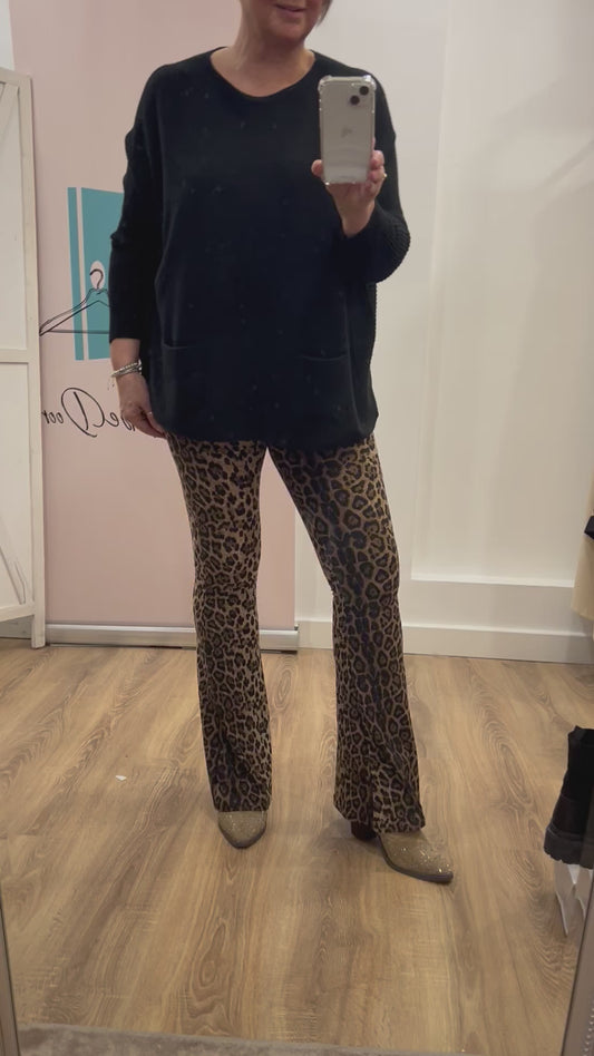 Animal Print Flared Leggings