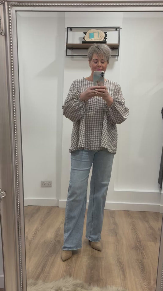 Gingham Smock Blouse