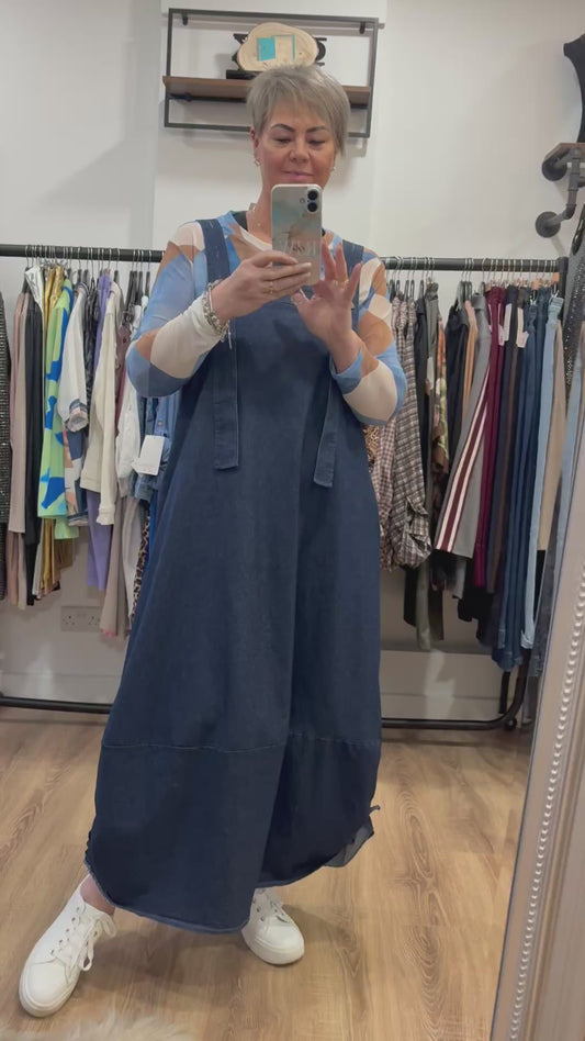 Denim Dungaree Cocoon Dress